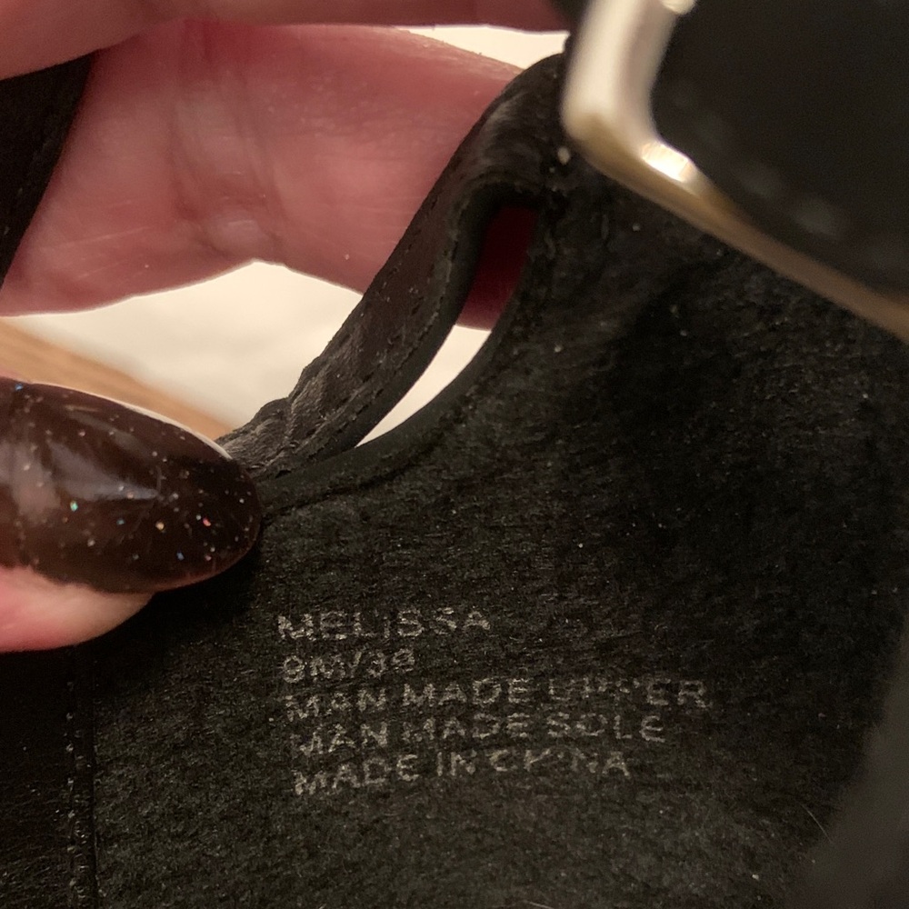Me Too Black Heeled Shoes with bead trim - Picture 2 of 7